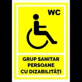 Indicator galben pentru grup sanitar persoane cu dizabilitati